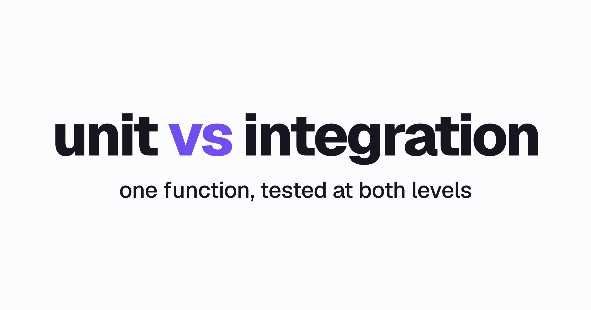 The words unit vs integration testing, one function tested at both levels