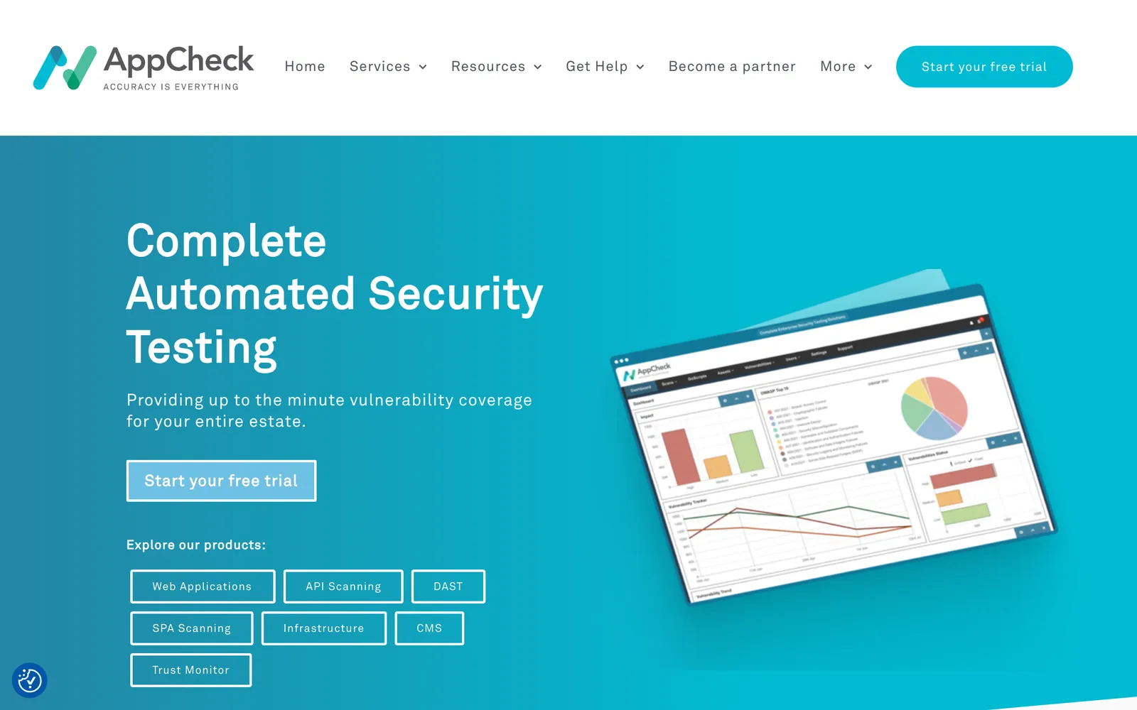 AppCheck homepage: Complete Automated Security Testing