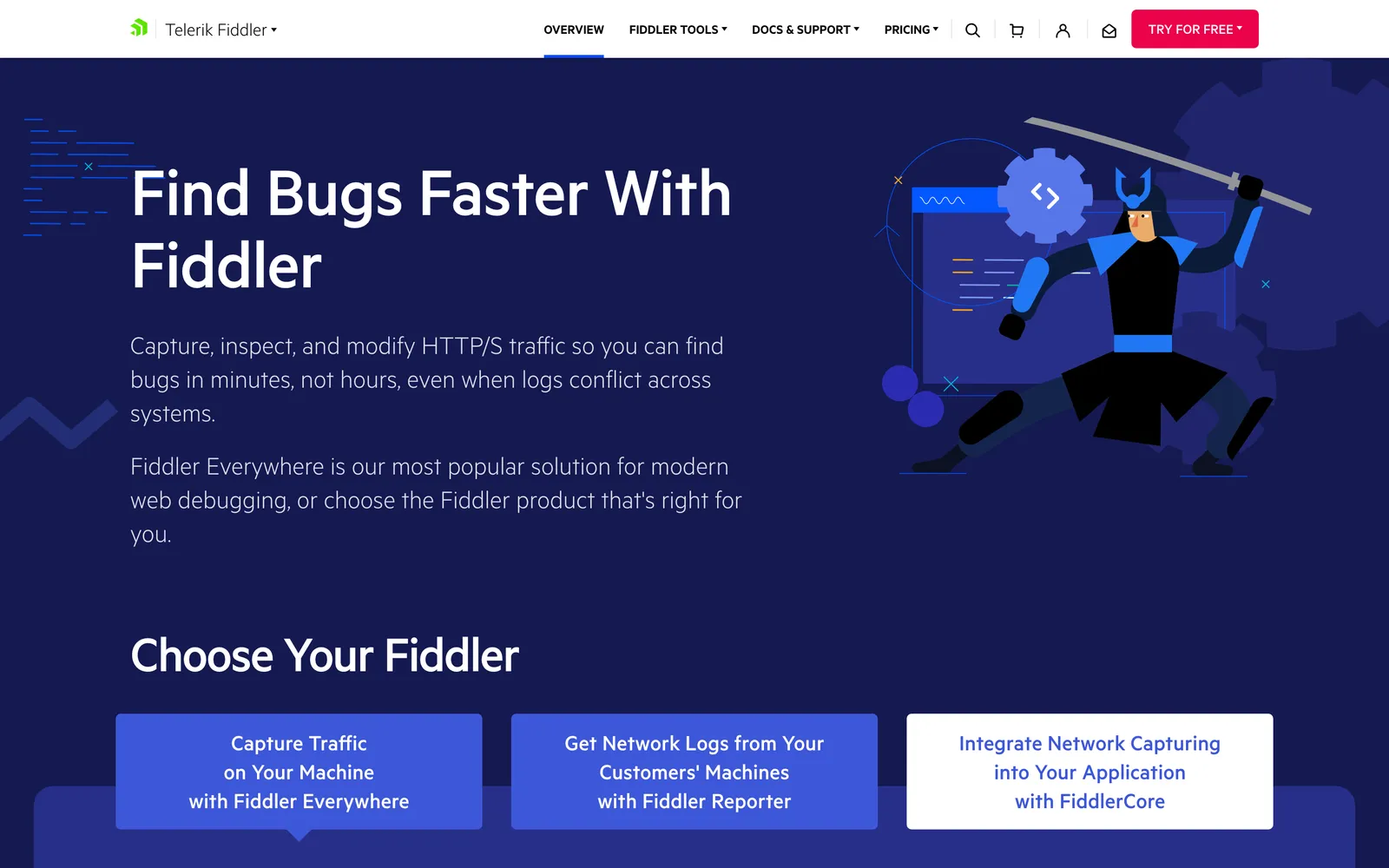 Fiddler homepage: Find Bugs Faster With Fiddler