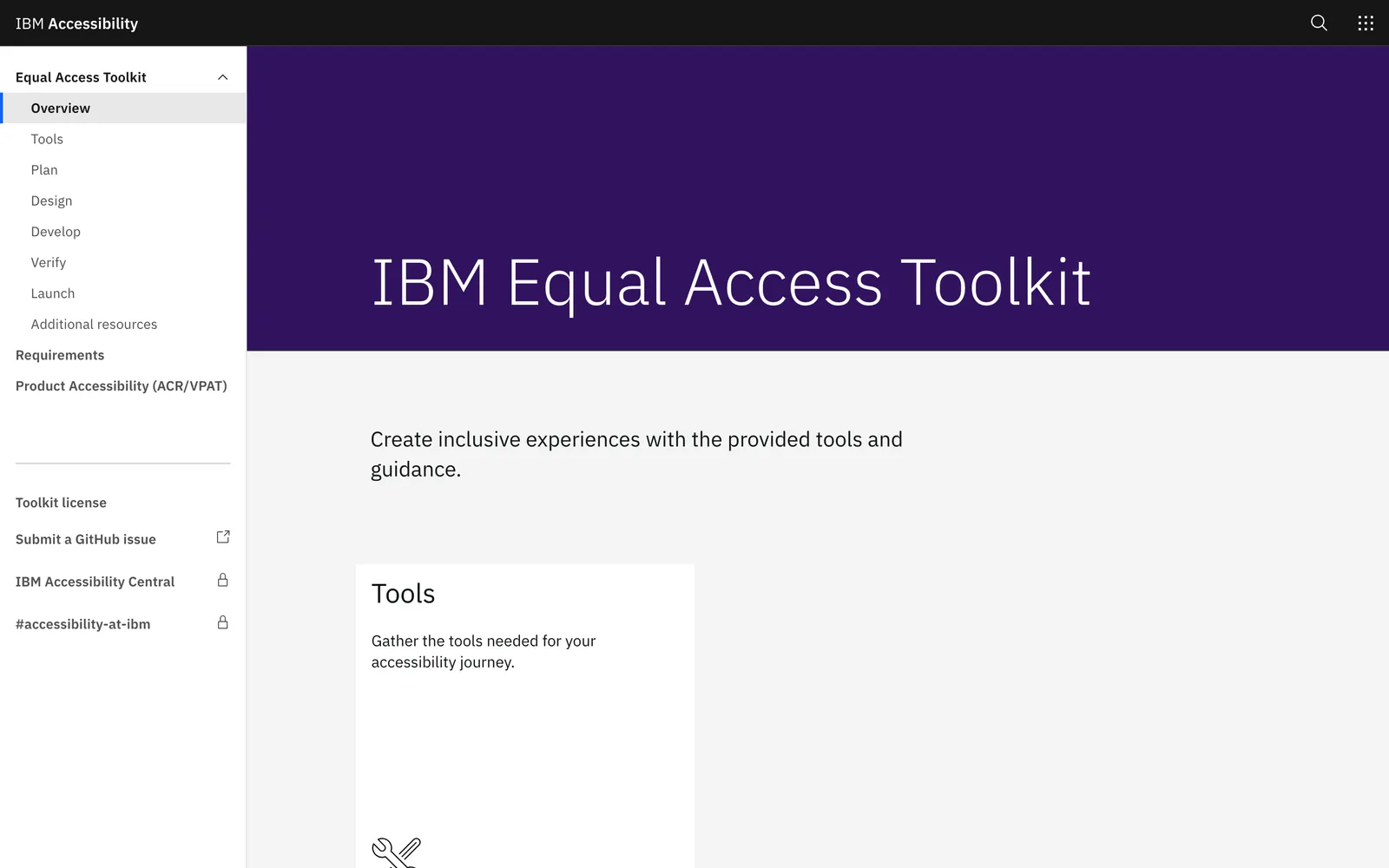 IBM Equal Access Accessibility Checker homepage: IBM Equal Access Toolkit: create inclusive experiences with the provided tools and...