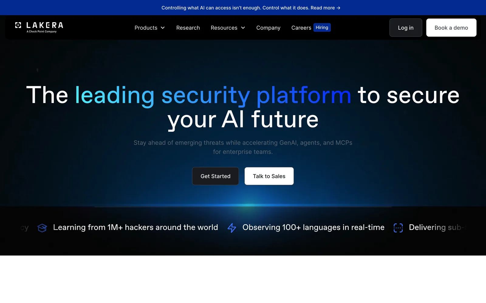 Lakera Guard homepage: The leading security platform to secure your AI future