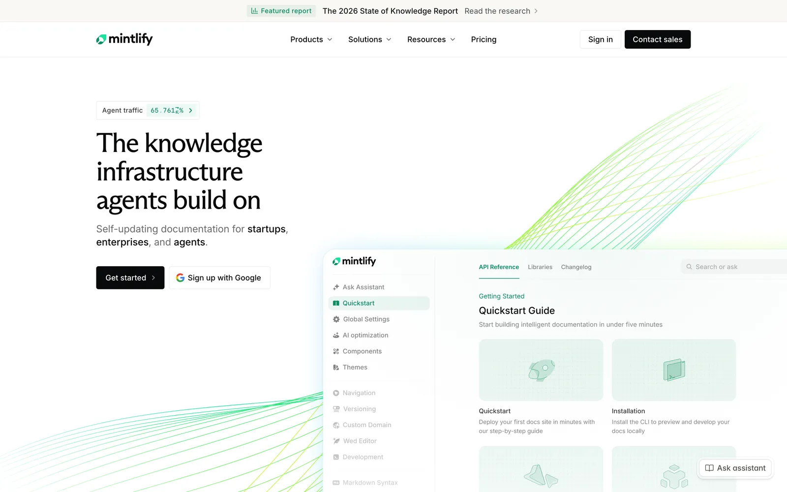 Mintlify homepage: The knowledge infrastructure agents build on