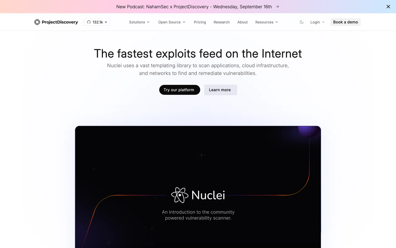 Nuclei homepage: The fastest exploits feed on the Internet