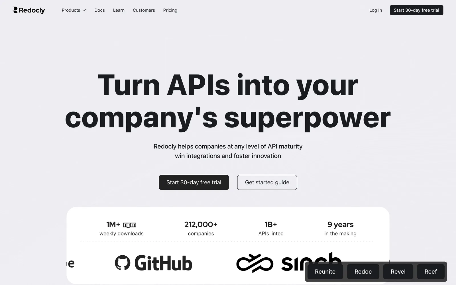 Redoc (Redocly) homepage: Turn APIs into your company's superpower