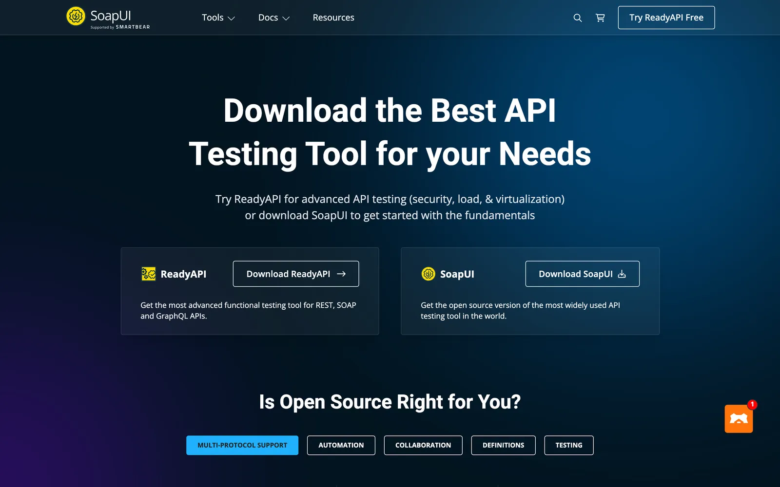 SoapUI and ReadyAPI homepage: Download the Best API Testing Tool for your Needs