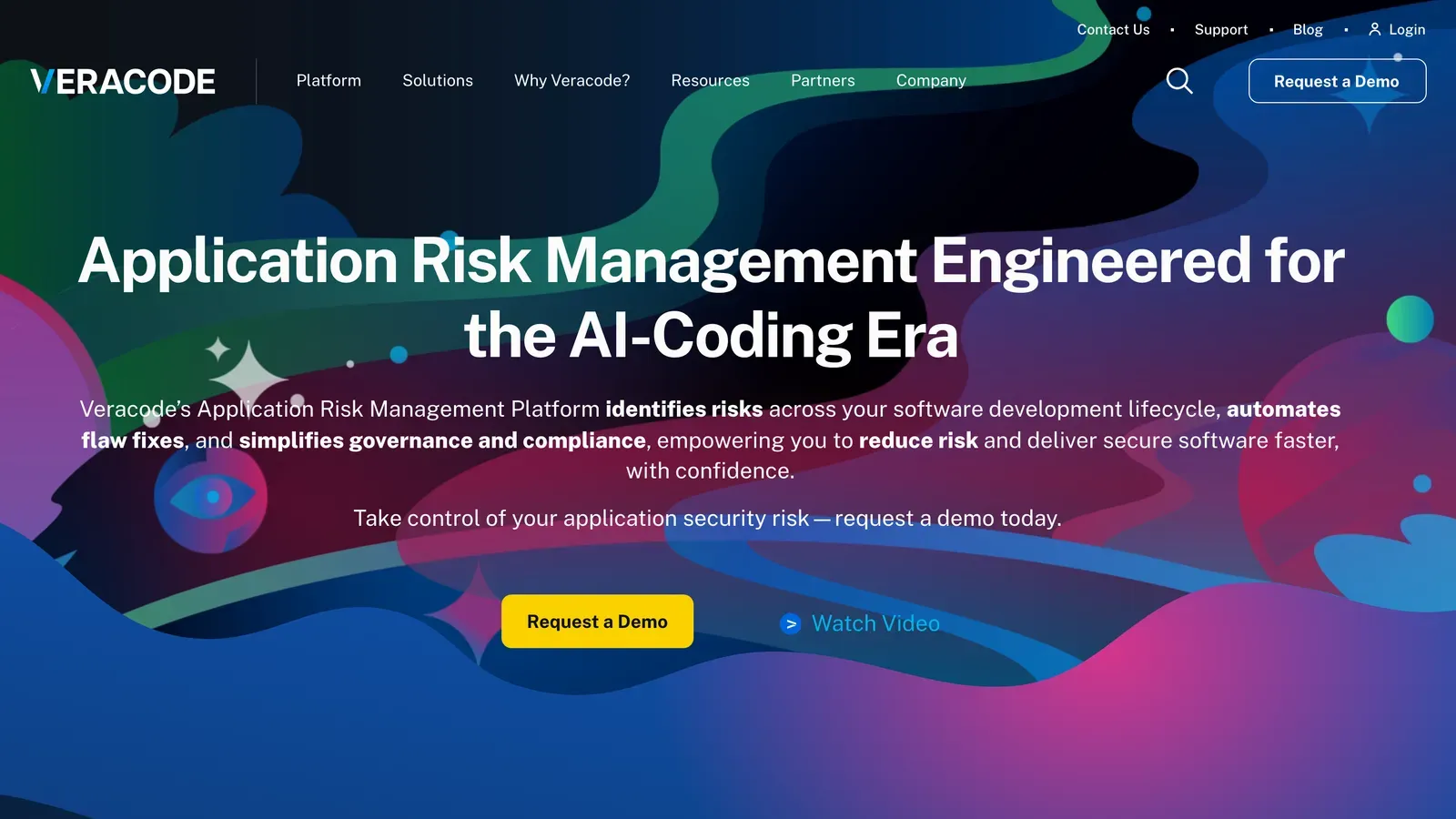 Veracode homepage: Application Risk Management Engineered for the AI-Coding Era