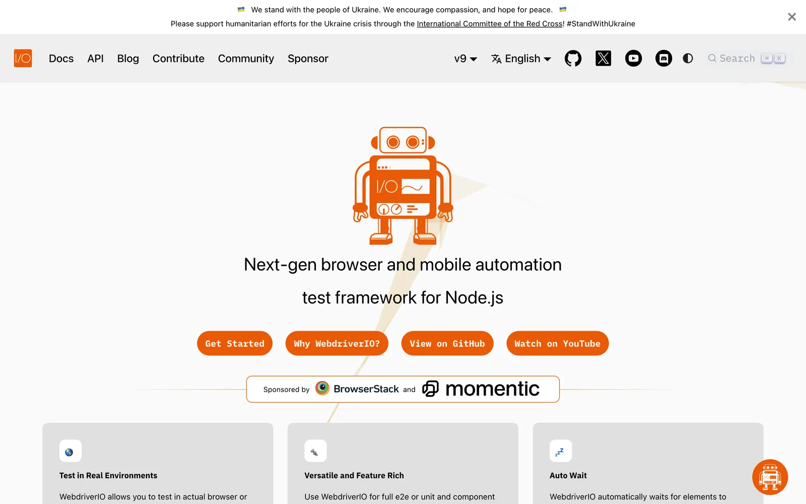 WebdriverIO homepage: Next-gen browser and mobile automation test framework for Node.js
