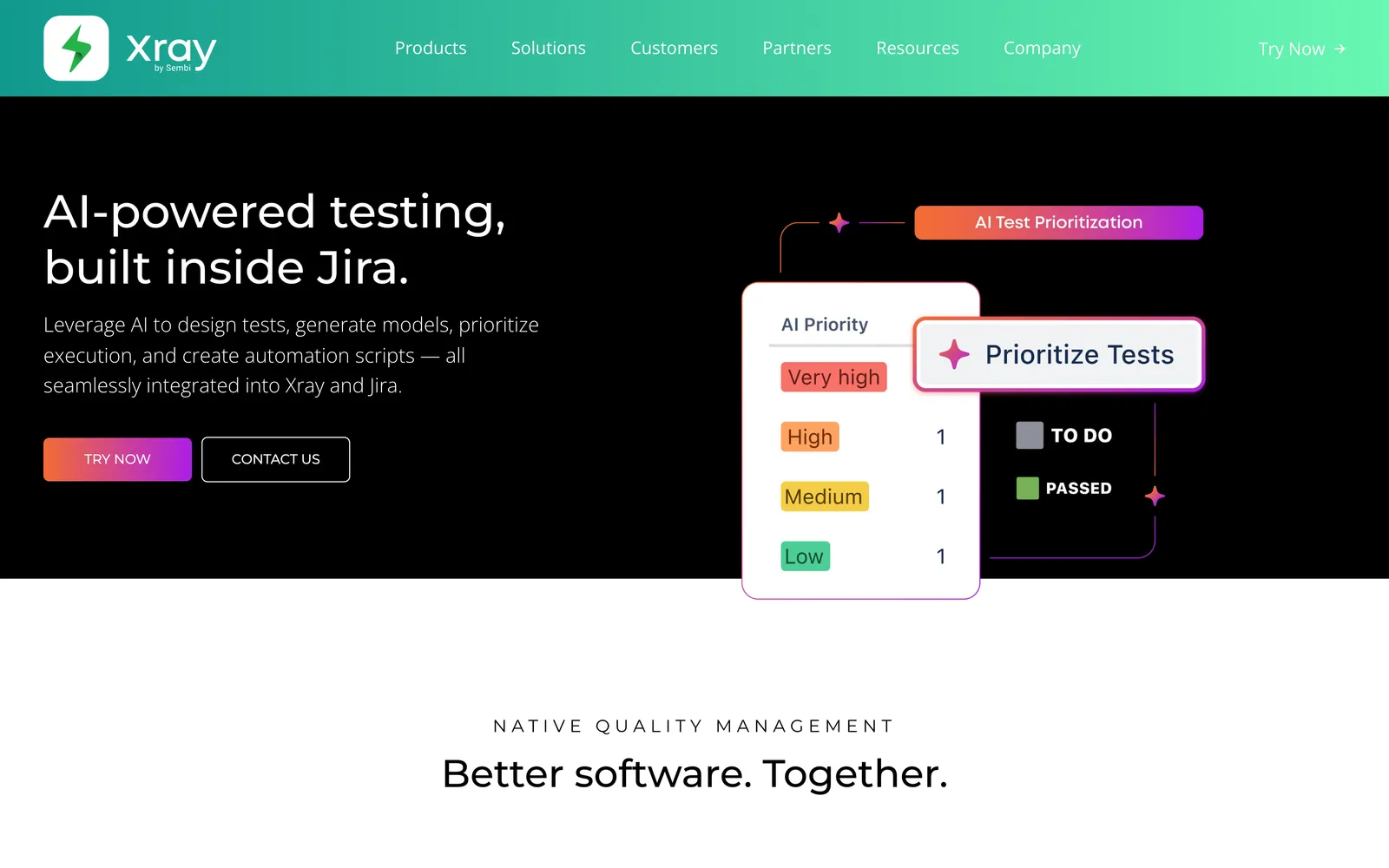 Xray homepage: AI-powered testing, built inside Jira